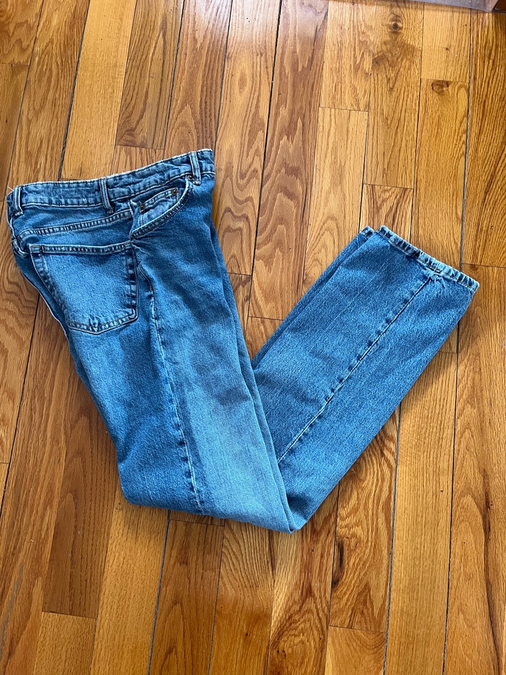Classic Straight Leg Blue Jeans